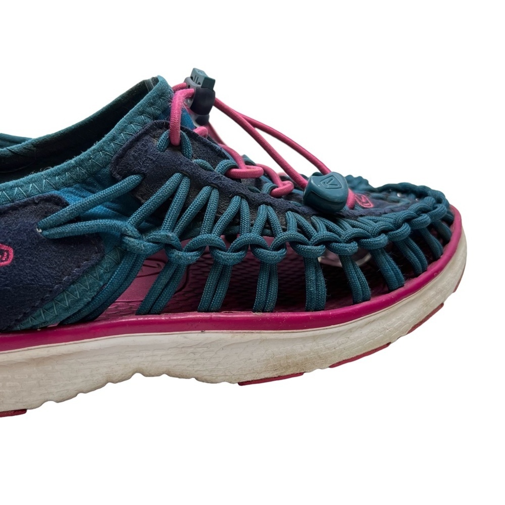 KEEN Teal Blue Pink Closed Toe Sneakers Sandals Hiking Fishing Camping Shoes  5 - Picture 3 of 15